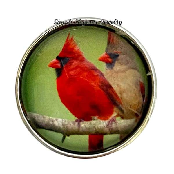 Cardinal Pair Snap Charm 20mm - Snap Jewelry