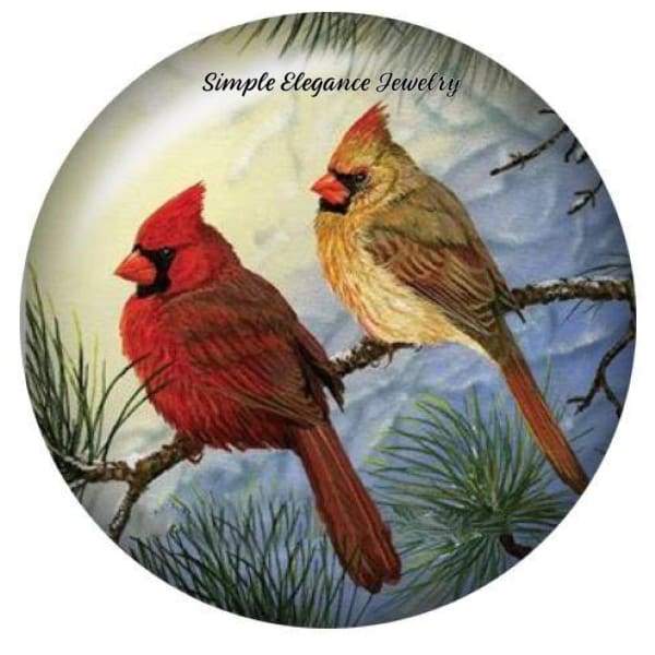 Cardinals Male and Female Snap 20mm or 12mm for Snap Charm Jewelry - 20mm Snap - Snap Jewelry
