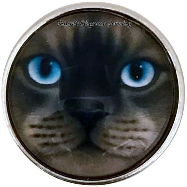Cat Face-Blue Eyes Snap Charm 20mm for Snap Jewelry - Snap Jewelry