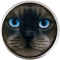 Cat Face-Blue Eyes Snap Charm 20mm for Snap Jewelry - Snap Jewelry