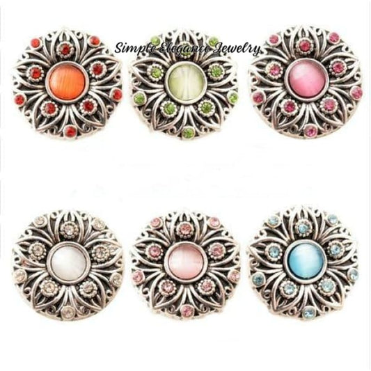 Cateye Metal Flower Snap 20mm for Snap Jewelry - Snap Jewelry