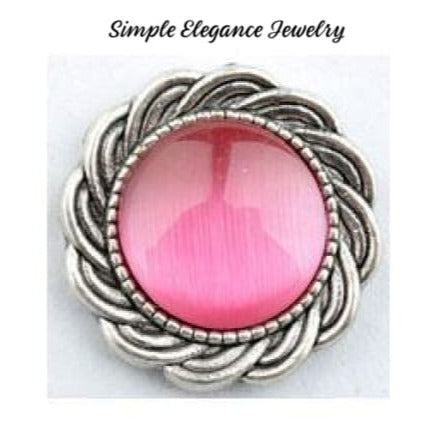 Cateye Rhinestone Metal Snap 20mm for Snap Jewelry - Pink - Snap Jewelry