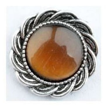 Cateye Rhinestone Metal Snap 20mm for Snap Jewelry - Rust - Snap Jewelry