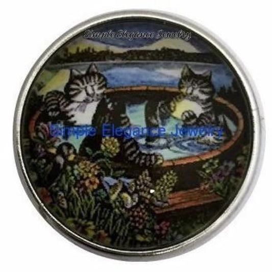 Cats In The Hot Tub Snap Charm 20mm for Snap Jewelry - Snap Jewelry