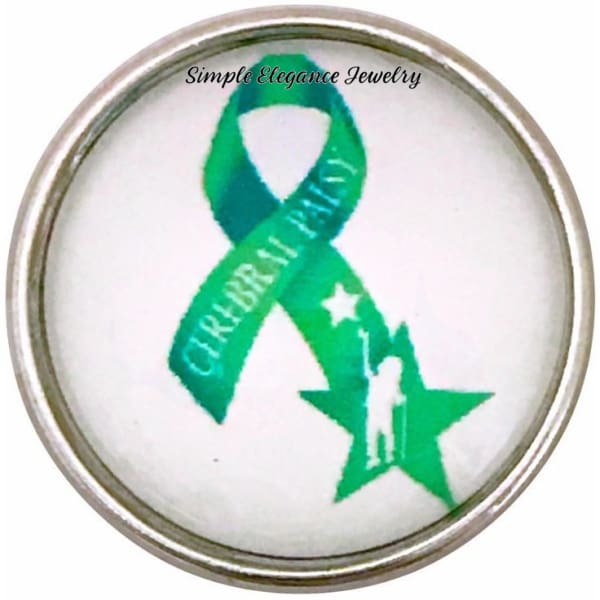 Cerebral Palsy Green Ribbon Snap Charm 20mm for Snap Jewelry - Snap Jewelry