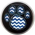 Chevron Blue-Black Paw Print - Snap Jewelry
