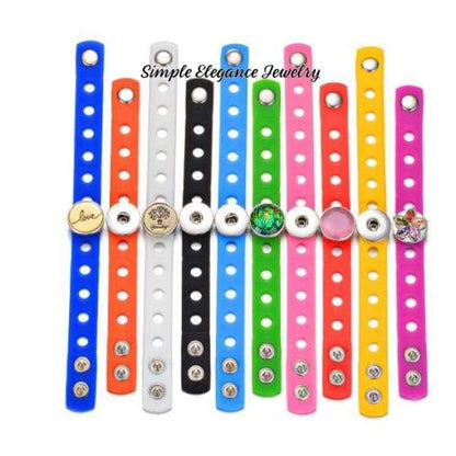 Childrens Colorful Single Silicone Snap Bracelet 18mm-20mm Snaps - Lemon Yellow - Snap Jewelry