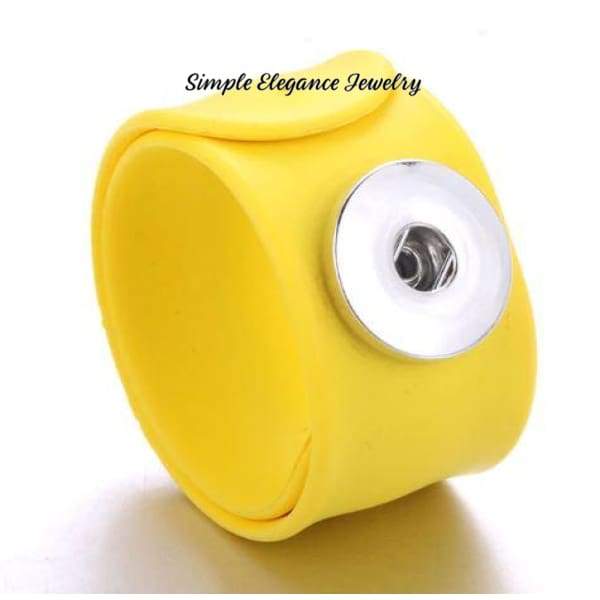 Childrens Colorful Slap Single Snap Bracelet 18mm-20mm Snaps - Lemon Yellow - Snap Jewelry