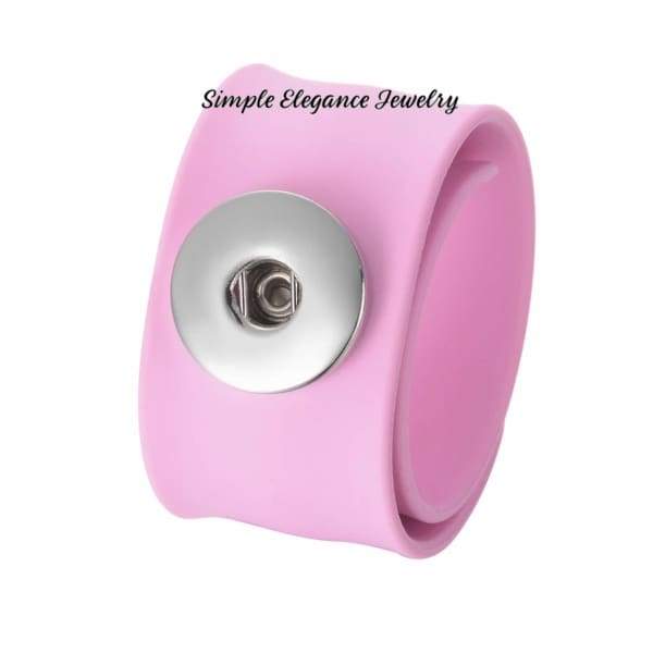 Childrens Colorful Slap Single Snap Bracelet 18mm-20mm Snaps - Light Pink - Snap Jewelry