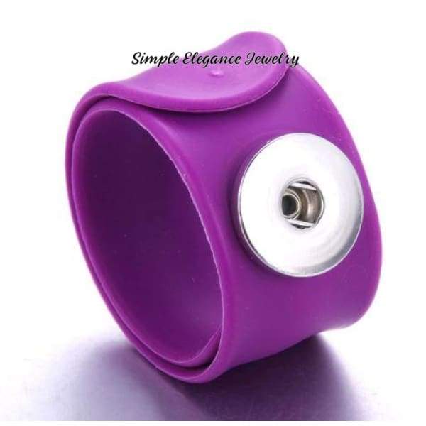 Childrens Colorful Slap Single Snap Bracelet 18mm-20mm Snaps - Purple Passion - Snap Jewelry
