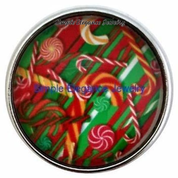 Christmas Candy Cane 20mm - Snap Jewelry