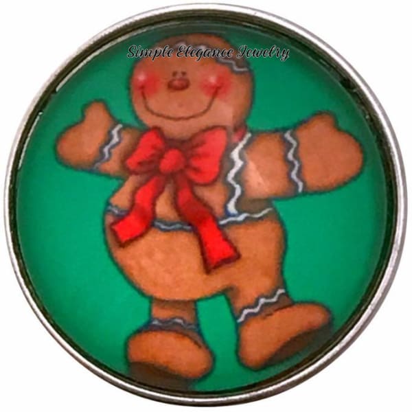 Christmas Gingerbread Man Snap Charm 20mm for Snap Jewelry - Snap Jewelry
