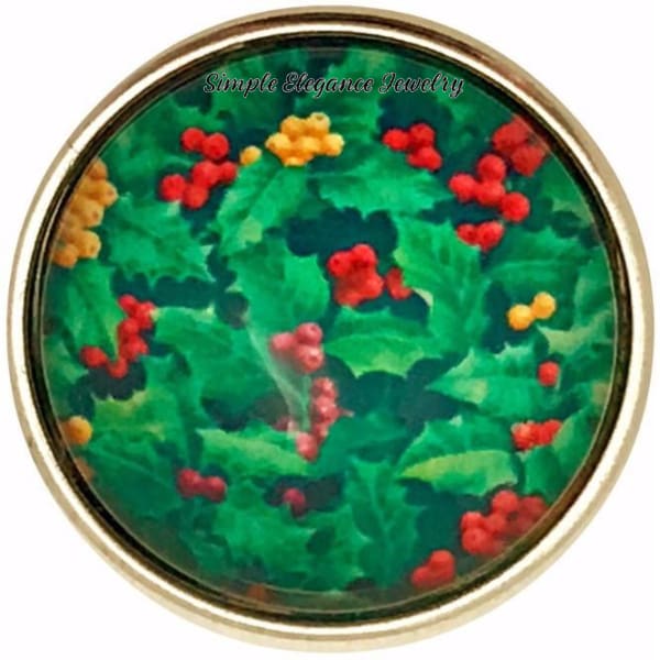 Christmas Holly Snap 20mm for Snap Jewelry - Snap Jewelry