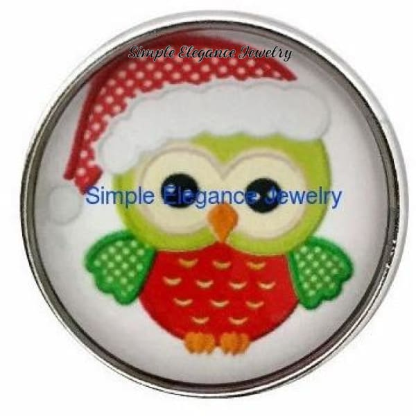 Christmas Owl Snap 20mm for Snap Charm Jewelry - Snap Jewelry