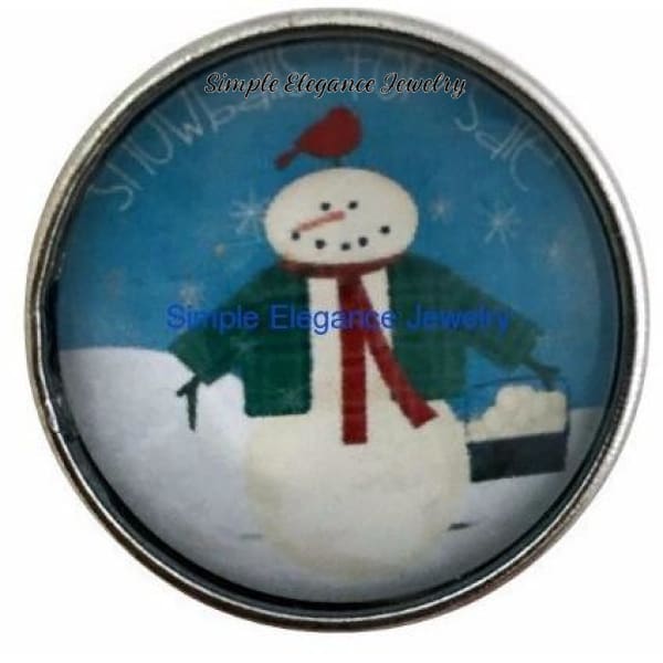Christmas Snowman Snap 20mm - Snap Jewelry