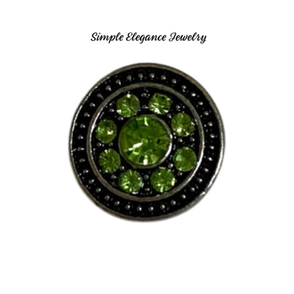 Colored Rhinestone MINI Snap Charm 12mm - Green - Snap Jewelry