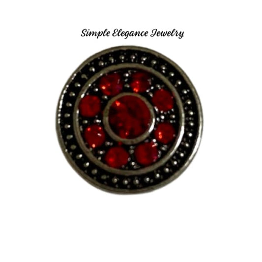 Colored Rhinestone MINI Snap Charm 12mm - Red - Snap Jewelry