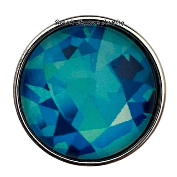 Colorful Abstract Jewel Snap Charm 20mm - Turquoise - Snap Jewelry