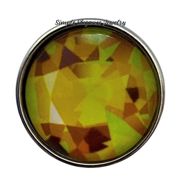 Colorful Abstract Jewel Snap Charm 20mm - Yellow - Snap Jewelry