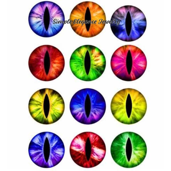 Colorful Cat-Eye Snap Charm 20mm - 1 - Snap Jewelry