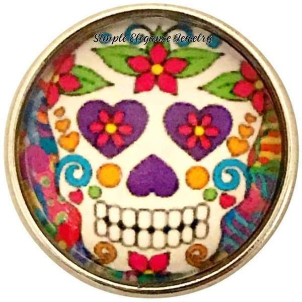 Colorful Sugar Skull Snap 20mm for Snap Jewelry - Snap Jewelry