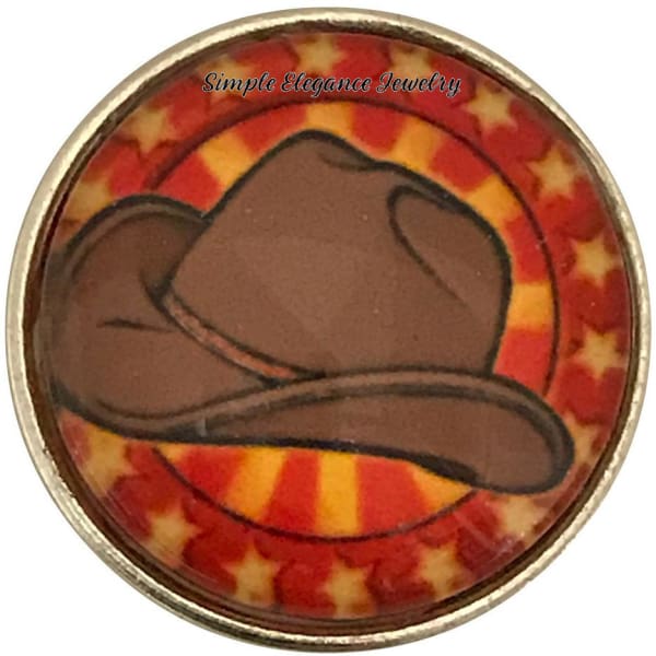 Cowboy Hat Snap Charm 20mm for Snap Jewelry - Snap Jewelry