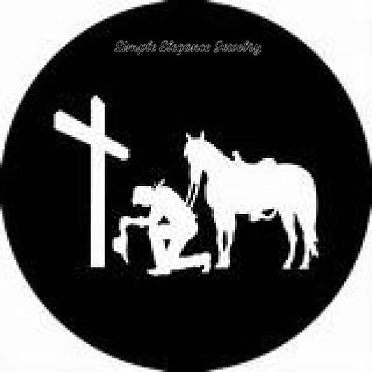 Cowboy Praying Cross Snap Charm 20mm or 12mm for Snap Charm Jewelry - 20mm Snap - Snap Jewelry