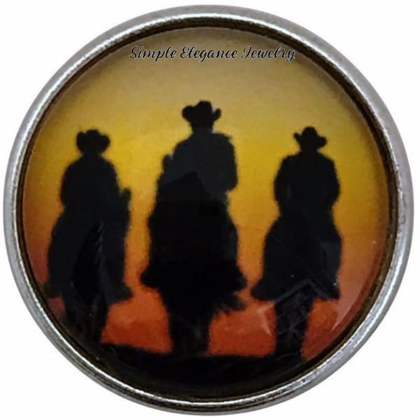 Cowboys Riding In Sunset Snap Charm 20mm for Snap Jewelry - Snap Jewelry