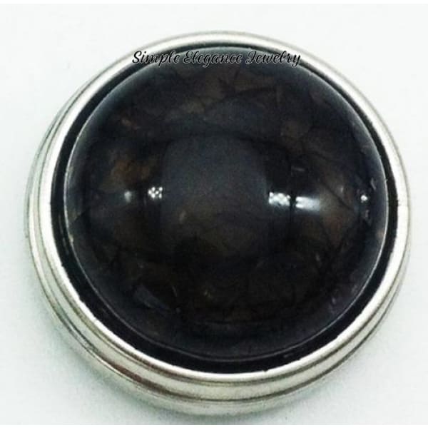 Cracked Acrylic Snap Charm 18mm Snap - Black - Snap Jewelry