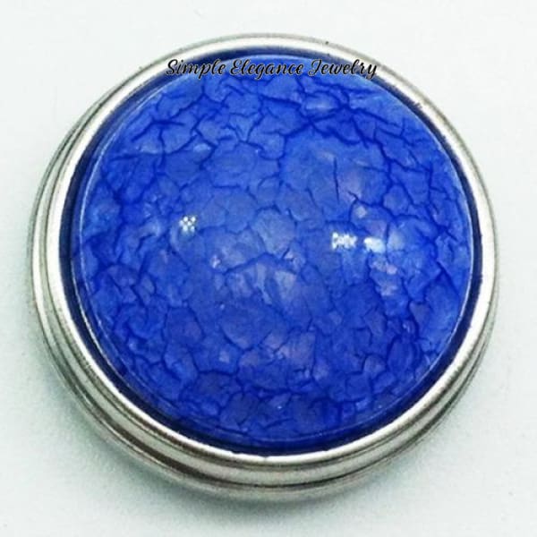 Cracked Acrylic Snap Charm 18mm Snap - Blue - Snap Jewelry
