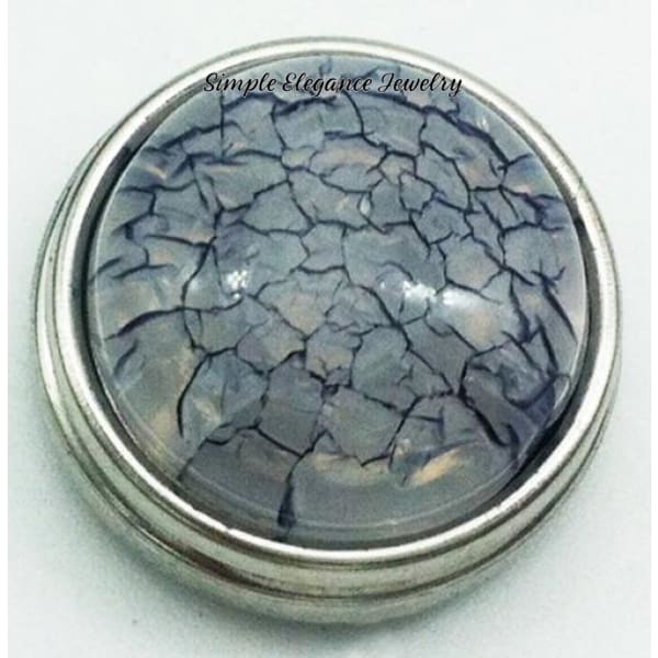 Cracked Acrylic Snap Charm 18mm Snap - Gray - Snap Jewelry