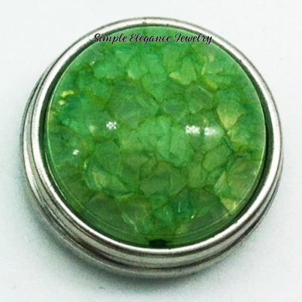 Cracked Acrylic Snap Charm 18mm Snap - Green - Snap Jewelry