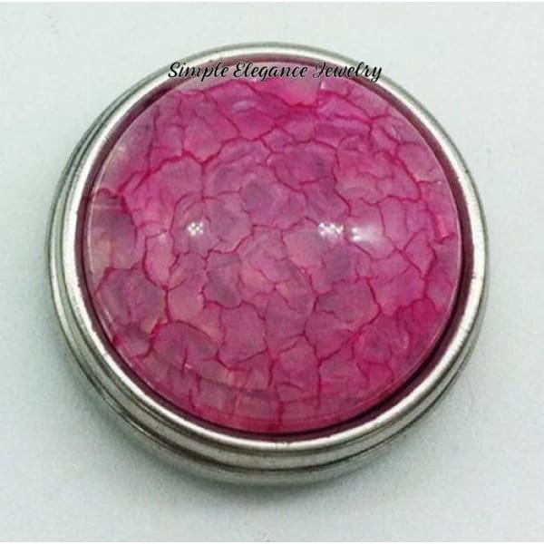 Cracked Acrylic Snap Charm 18mm Snap - Pink - Snap Jewelry