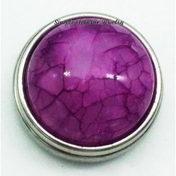 Cracked Acrylic Snap Charm 18mm Snap - Purple - Snap Jewelry