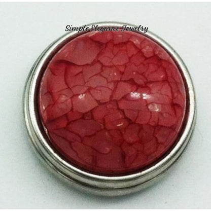 Cracked Acrylic Snap Charm 18mm Snap - Red/Dark Pink - Snap Jewelry
