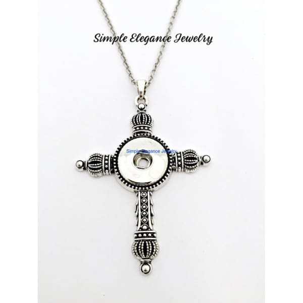 Cross Snap Necklace 20mm Snap (Includes 20 Stainless Steel Chain) - Snap Jewelry