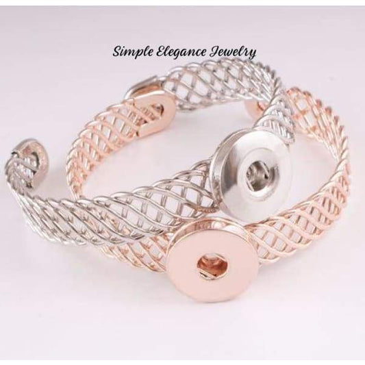Cuff Woven Band Snap Bracelet 18mm-20mm Snaps - Snap Jewelry