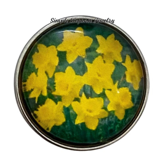 Daffodil Flower Snap Charm 20mm - Snap Jewelry