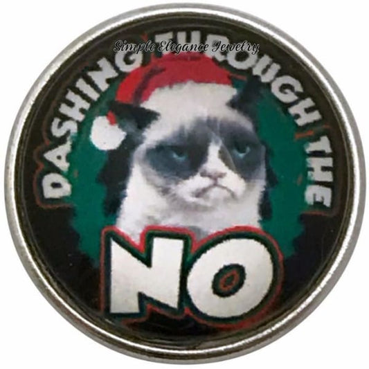 Dashing through the NO Cat Snap Charm for Snap Jewelry - Snap Jewelry