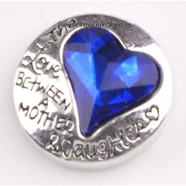 Daughter-Mom Rhinestone Snap 20mm Snap-Snap Charm Jewelry - Blue - Snap Jewelry