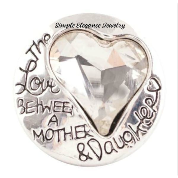 Daughter-Mom Rhinestone Snap 20mm Snap-Snap Charm Jewelry - Clear - Snap Jewelry