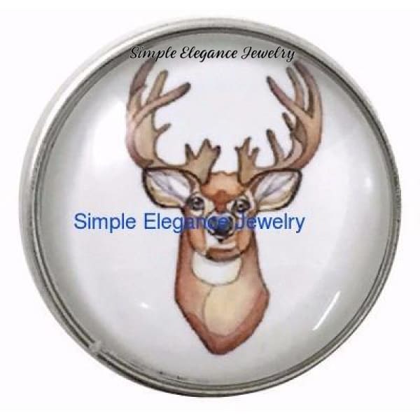 Deer Head Mount 20mm Snap Charm - Snap Jewelry