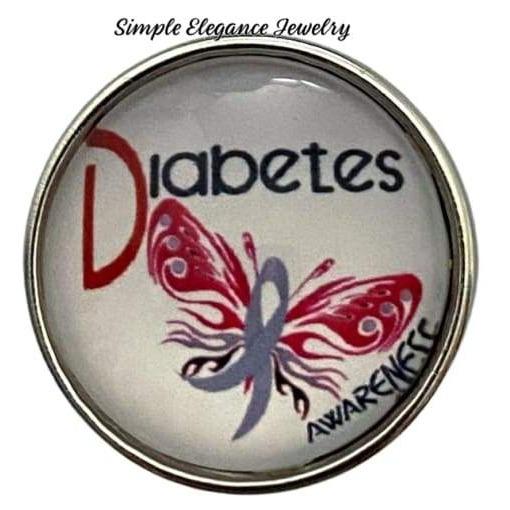Diabetes Awareness Butterfly Snap Charm 20mm - Snap Jewelry