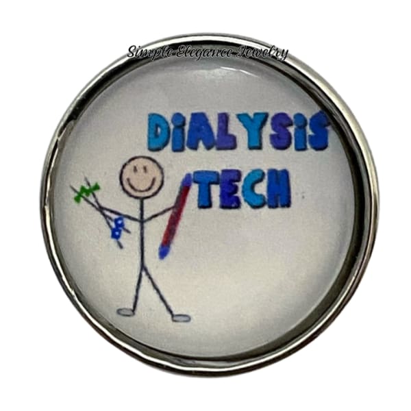 Dialysis Tech Medical Snap Charm 20mm - Snap Jewelry