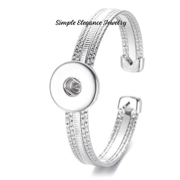 Diamond Cut Cuff Bracelet Snap Bracelet 20mm Snaps - Snap Jewelry