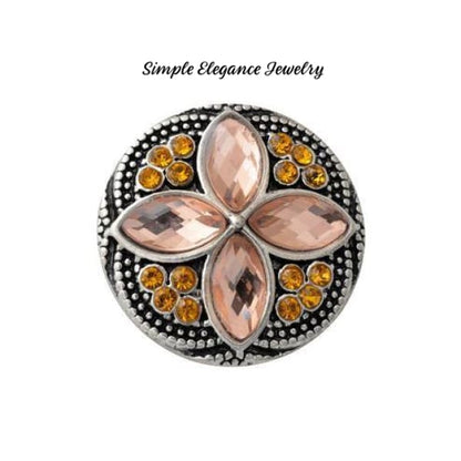 Diamond Pattern Rhinestone 20mm Snap-Snap Charm Jewelry - Amber - Snap Jewelry