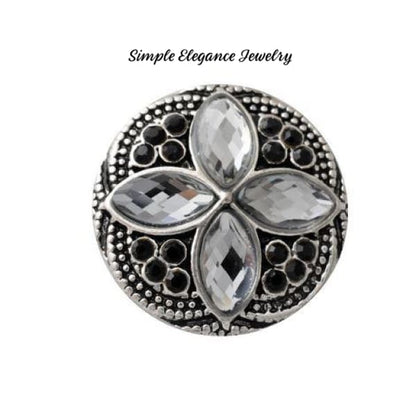 Diamond Pattern Rhinestone 20mm Snap-Snap Charm Jewelry - Smoke Quartz - Snap Jewelry