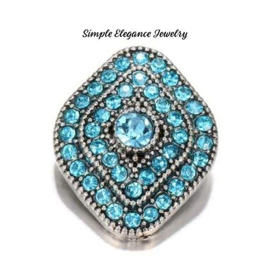 Diamond Shaped Rhinstone Snap Charm 20mm for Snap Charm Jewelry - Turquoise - Snap Jewelry