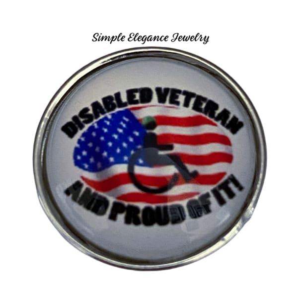 Disabled Veteran Snap Charm 20mm - Snap Jewelry