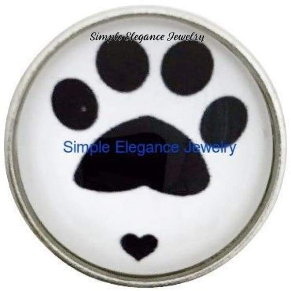 Paw Print with Heart Snap 20mm for Snap Jewelry - Snap Jewelry
